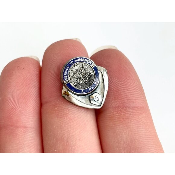 Sterling "Service to Humanity Boone Memorial Hospital" Vintage Brooch Lapel Pin - Picture 7 of 8